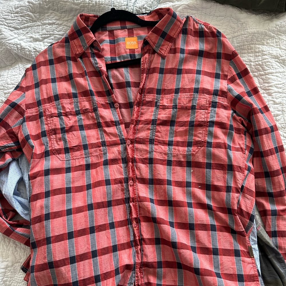 Hugo Boss button down shirt, size XL, boss orange, authentic